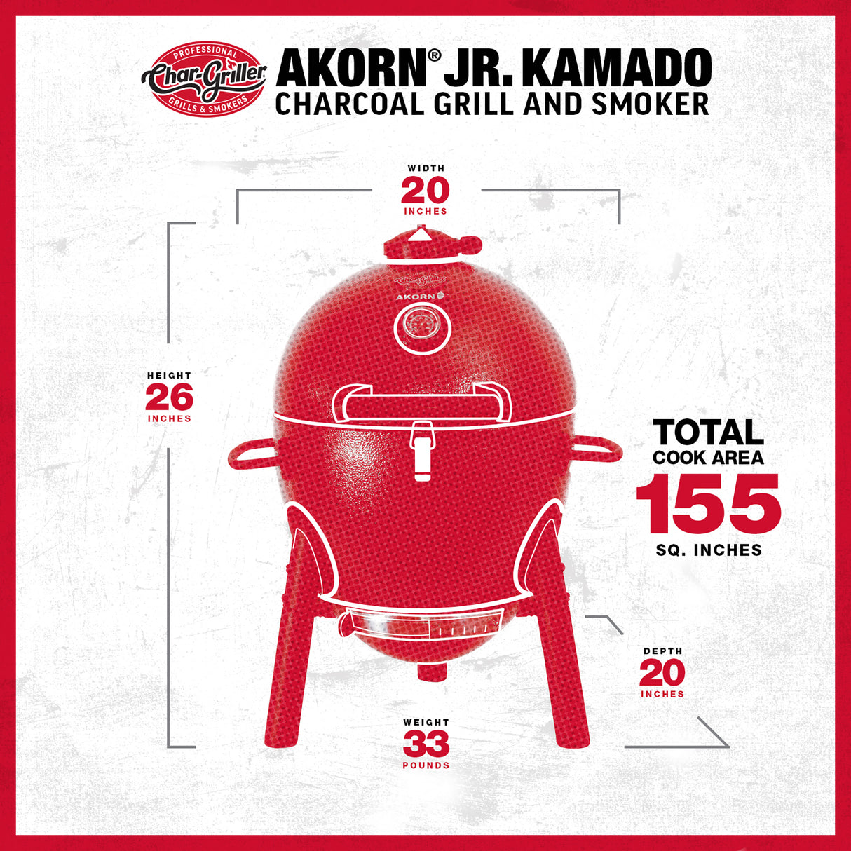 Char-Griller® Akorn Jr. -kamadogrilli