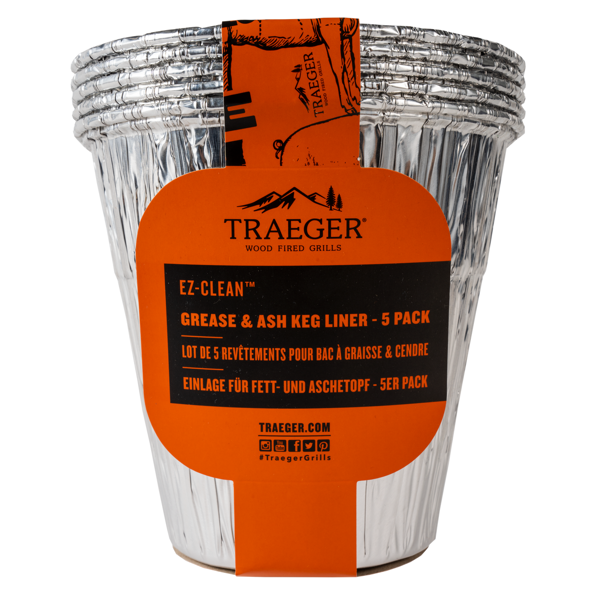 Traeger EZ-Clean rasva- ja tuhka-astiansuojus (5 kpl/pkt)