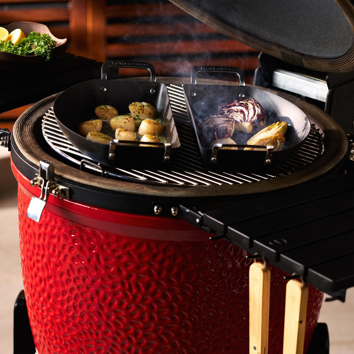 Kamado Joe® Karbon Steel Hiiliteräksinen Half Moon-Pannusetti