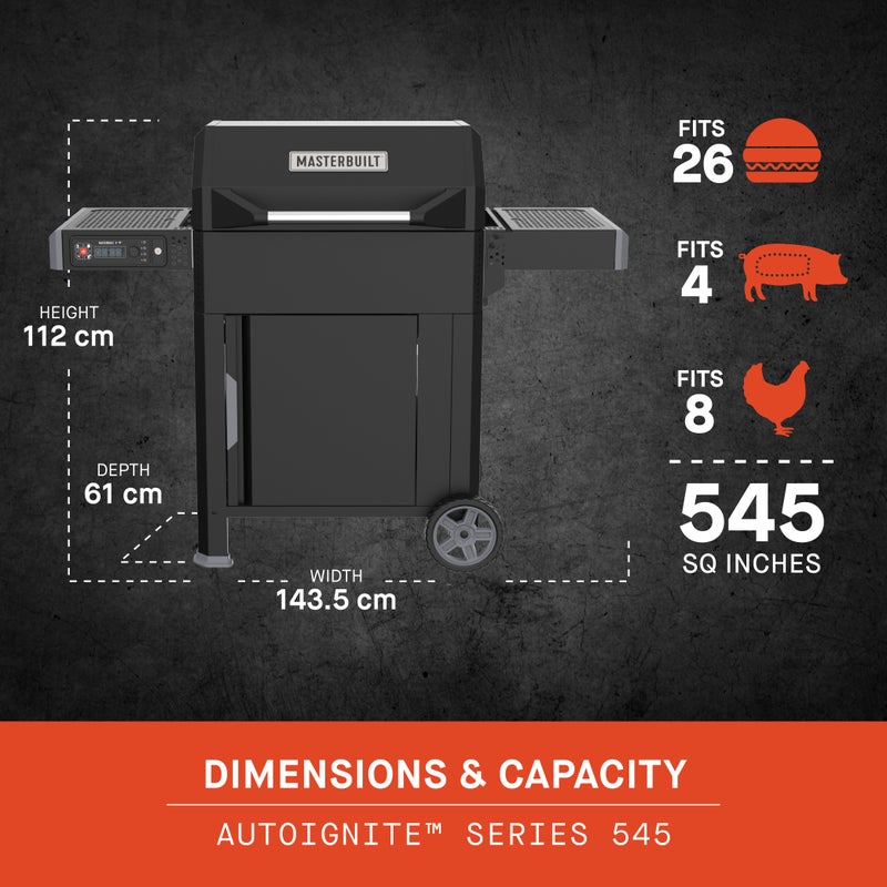 Masterbuilt AutoIgnite™ 545 Digitaalinen Hiiligrilli & Savustin